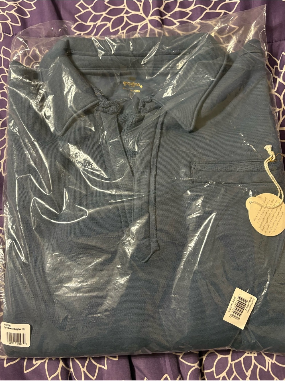 Spartina 449 Kayden Sweatshirt Bering Sea , new in package